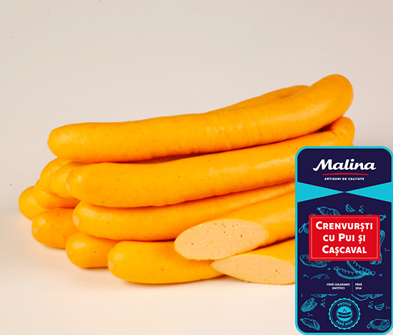 Crenvurști cu pui si cașcaval